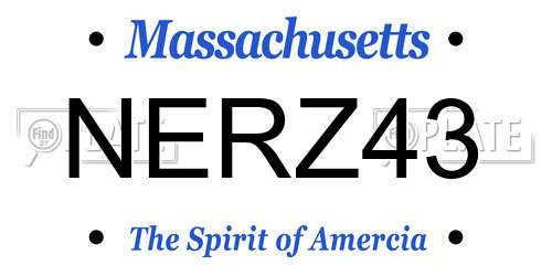 NERZ43 Massachusetts License Plate