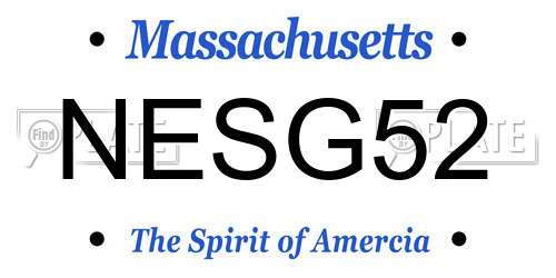 NESG52 Massachusetts License Plate