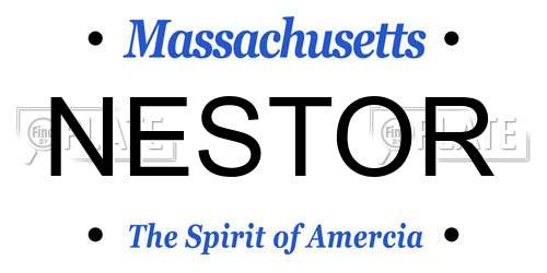 NESTOR Massachusetts License Plate