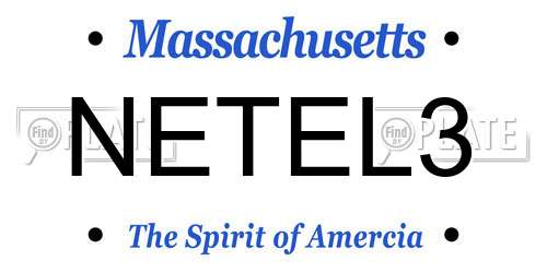 NETEL3 Massachusetts License Plate