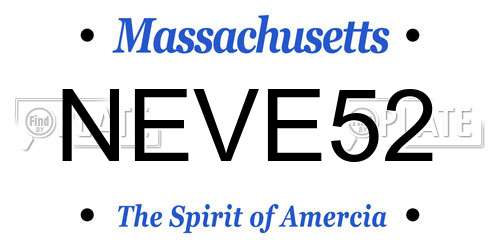 NEVE52 Massachusetts License Plate