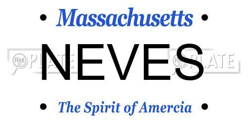 NEVES Massachusetts License Plate