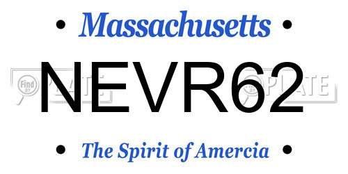 NEVR62 Massachusetts License Plate