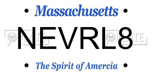 NEVRL8 Massachusetts License Plate