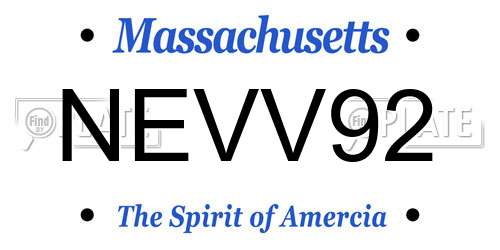NEVV92 Massachusetts License Plate