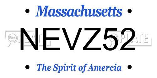 NEVZ52 Massachusetts License Plate