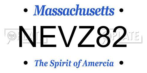 NEVZ82 Massachusetts License Plate