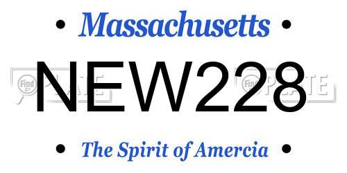 NEW228 Massachusetts License Plate