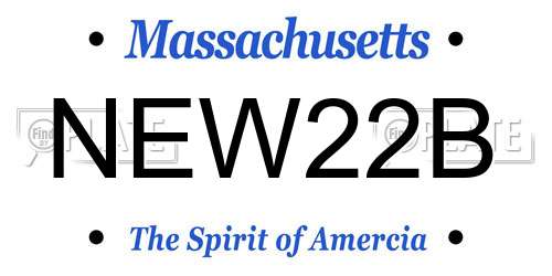 NEW22B Massachusetts License Plate
