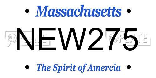 NEW275 Massachusetts License Plate