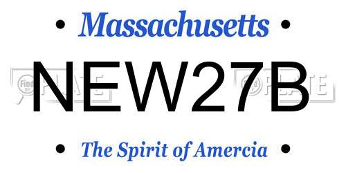 NEW27B Massachusetts License Plate