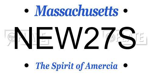 NEW27S Massachusetts License Plate