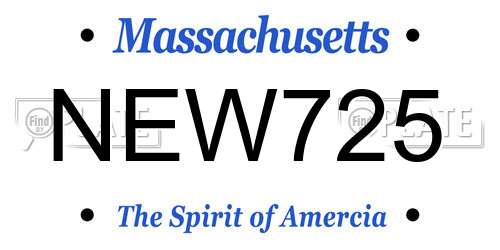 NEW725 Massachusetts License Plate