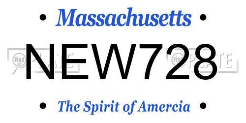 NEW728 Massachusetts License Plate