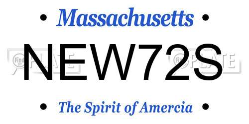 NEW72S Massachusetts License Plate