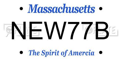 NEW77B Massachusetts License Plate