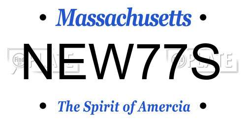NEW77S Massachusetts License Plate