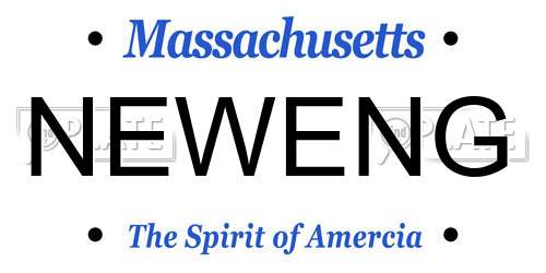 NEWENG Massachusetts License Plate