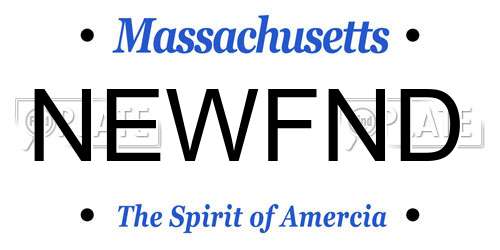 NEWFND Massachusetts License Plate