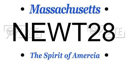 NEWT28 Massachusetts License Plate