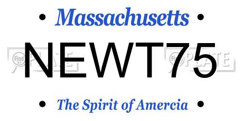 NEWT75 Massachusetts License Plate