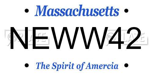 NEWW42 Massachusetts License Plate
