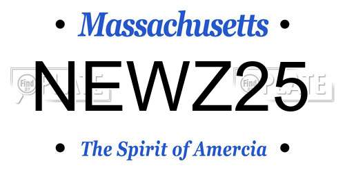 NEWZ25 Massachusetts License Plate