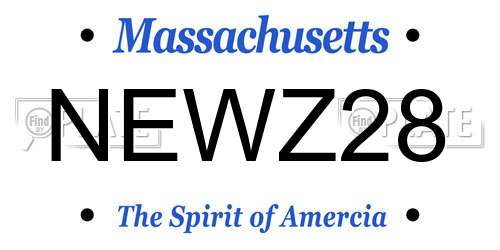 NEWZ28 Massachusetts License Plate