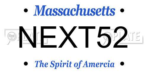 NEXT52 Massachusetts License Plate