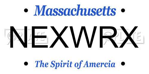 NEXWRX Massachusetts License Plate