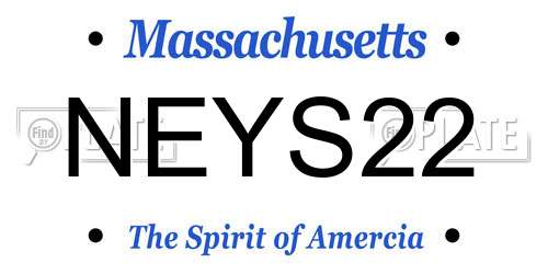 NEYS22 Massachusetts License Plate