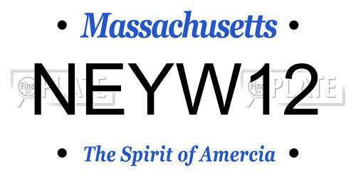 NEYW12 Massachusetts License Plate