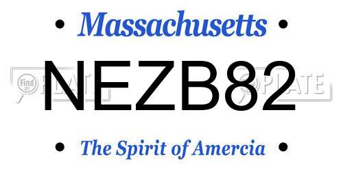 NEZB82 Massachusetts License Plate