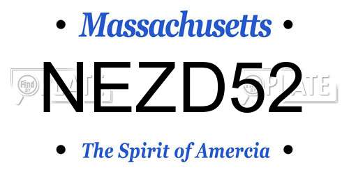 NEZD52 Massachusetts License Plate