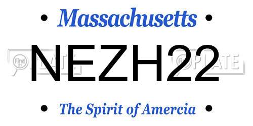 NEZH22 Massachusetts License Plate