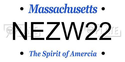 NEZW22 Massachusetts License Plate