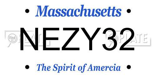 NEZY32 Massachusetts License Plate