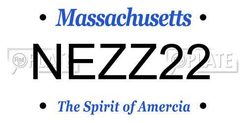 NEZZ22 Massachusetts License Plate