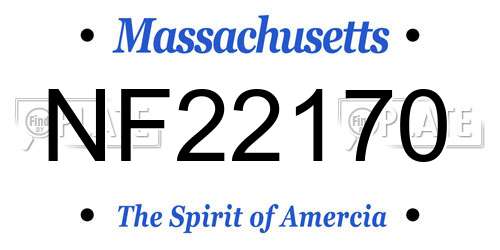 NF22170 Massachusetts License Plate