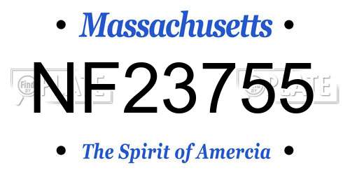 NF23755 Massachusetts License Plate