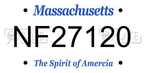 NF27120 Massachusetts License Plate