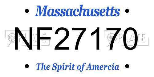 NF27170 Massachusetts License Plate