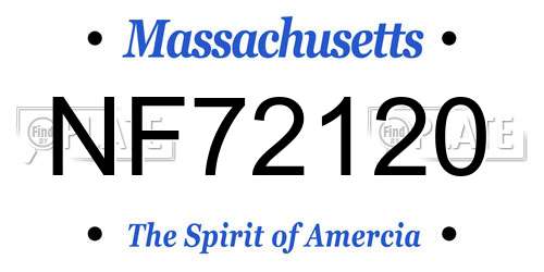 NF72120 Massachusetts License Plate