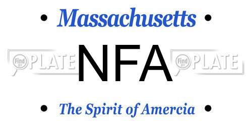 NFA Massachusetts License Plate