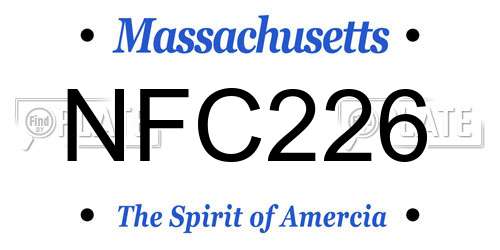 NFC226 Massachusetts License Plate