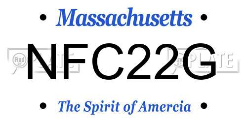 NFC22G Massachusetts License Plate