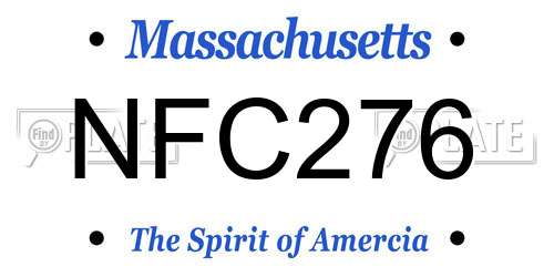 NFC276 Massachusetts License Plate