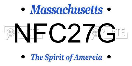 NFC27G Massachusetts License Plate