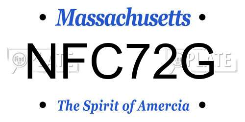 NFC72G Massachusetts License Plate