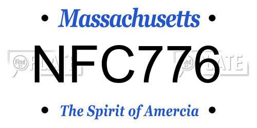 NFC776 Massachusetts License Plate